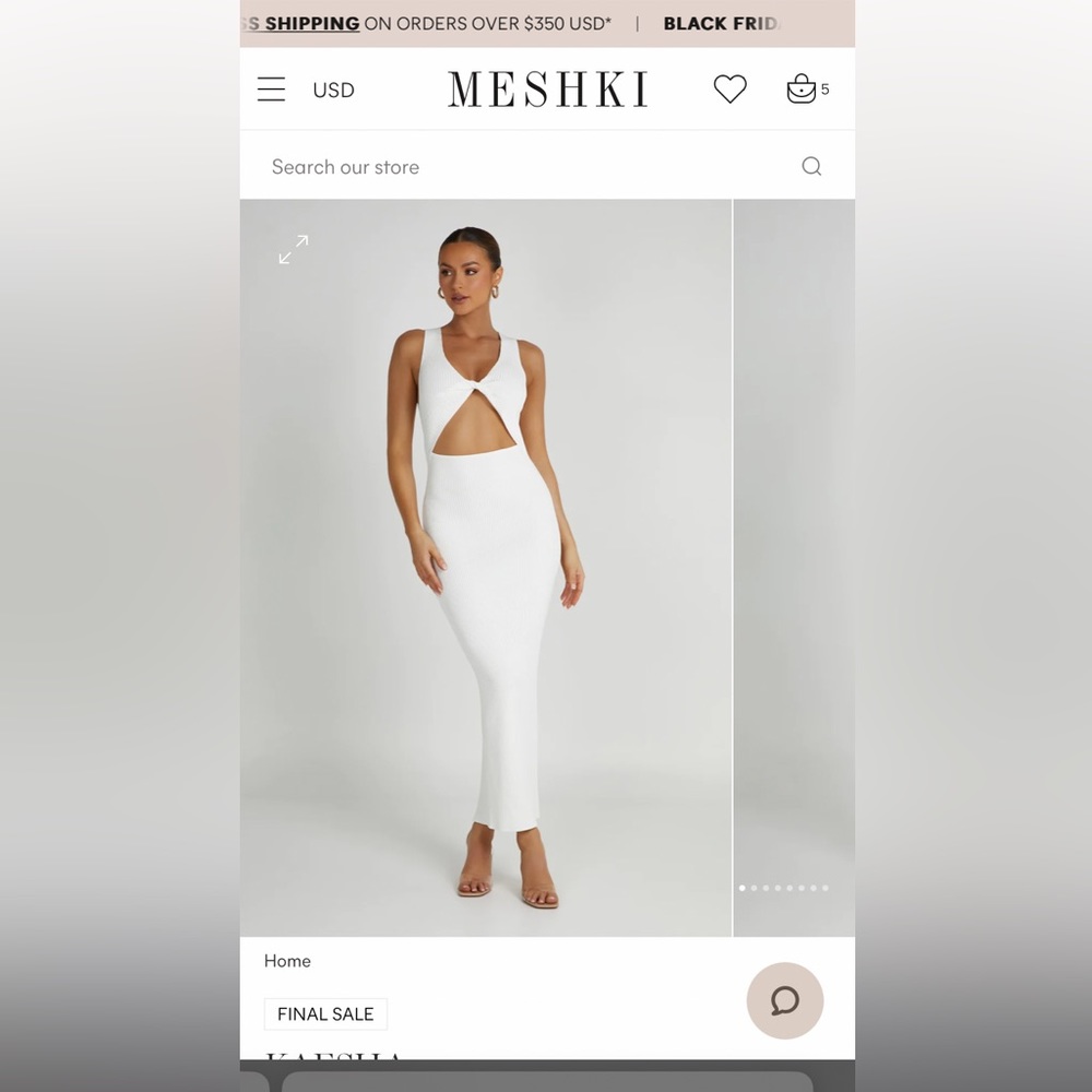 XXL MESHKI WHITE DRESS